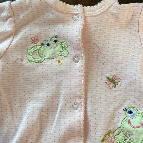 Little Me Frog Friends Footed One-Piece - Picture 3 of 7